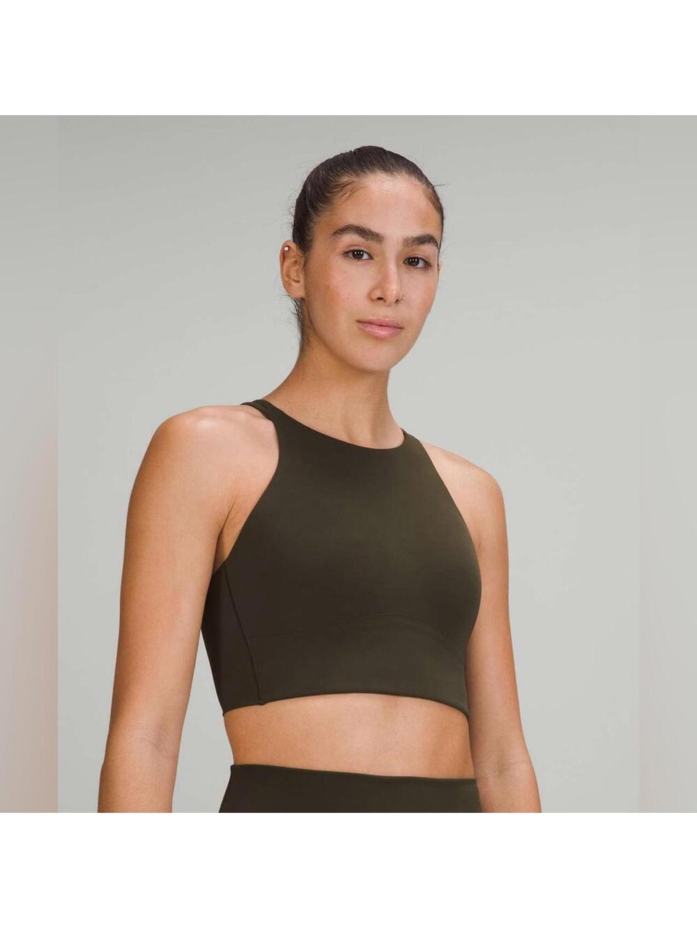 Lululemon Like a Cloud High-Neck Longline Bra - Dark Olive